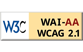 遵守2A级无障碍图示，万维网联盟（W3C）- 无障碍网页倡议（WAI） Web Content Accessibility Guidelines 2.0